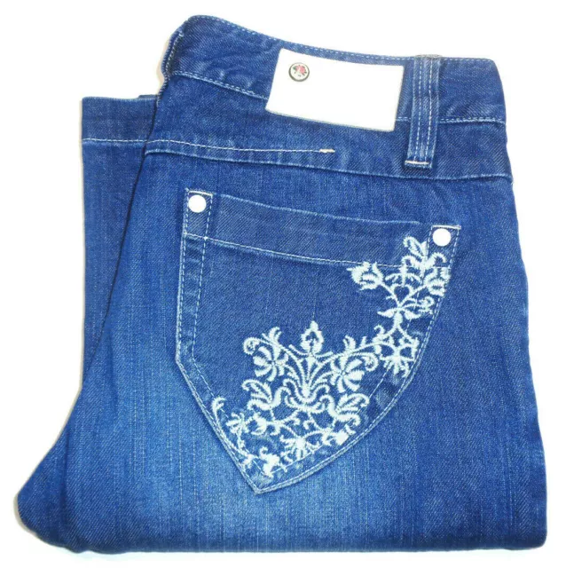 Ochirly Womens Size Small Measured W28 X L33 Bootcut Blue Denim Jeans