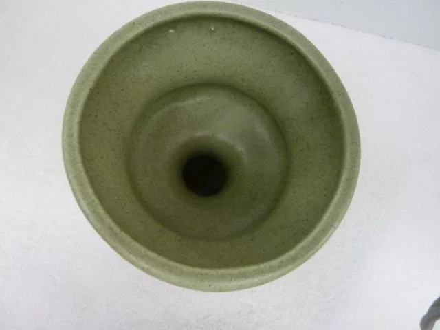 HAEGER Vase Pedestal Planter Urn Pottery Green  Sage 3