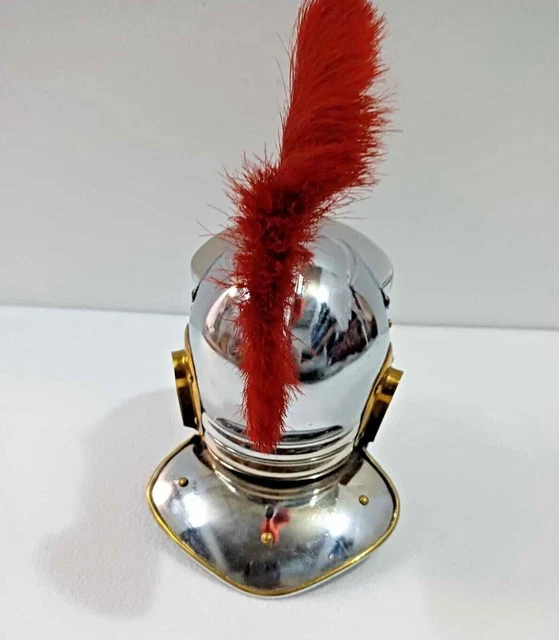 Casque Centurion Romain Avec Plumet Rouge - Costume Gladiateur Médiéval - Déguisement Halloween