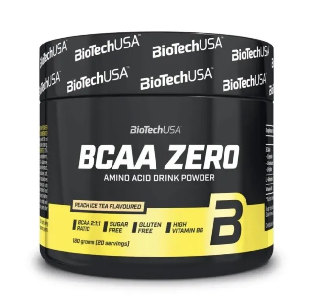 BioTech USA BCAA Zero 180g Amino Acid Drink Powder 20 Servings Peach Ice Flavour