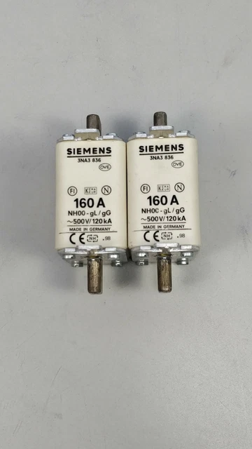 SIEMENS 3NA3 836 160A 500V Fusible 2Pcs