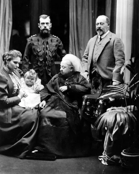 New 11x14 Photo: Queen Victoria with Future King Edward VII & Tsar Nicholas II