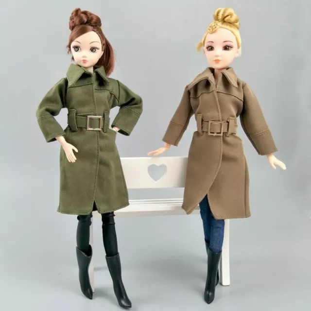 Office Lady Fashion Coat For 11.5" Doll Clothes & Shoes Trenchcoat Outfits 1/6