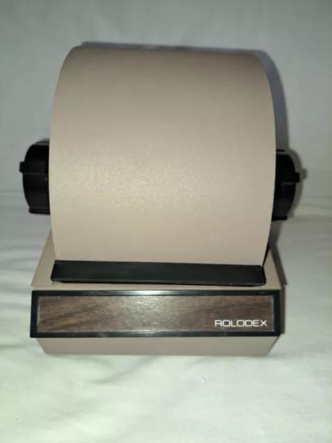 Vintage Metal Rolodex Model 2254 Rotary Address File Card Case Brown