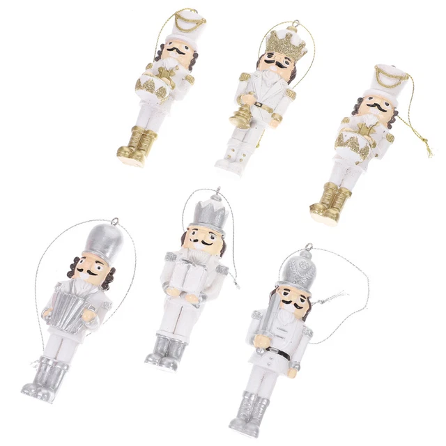 6 Pcs Resin Christmas Nutcracker Child Xmas Festival Adornment Small