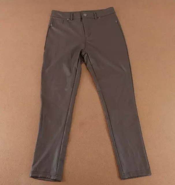 Shinestar Womens Size Large Brown Faux Leather Super High Waist Skinny Pants NWT