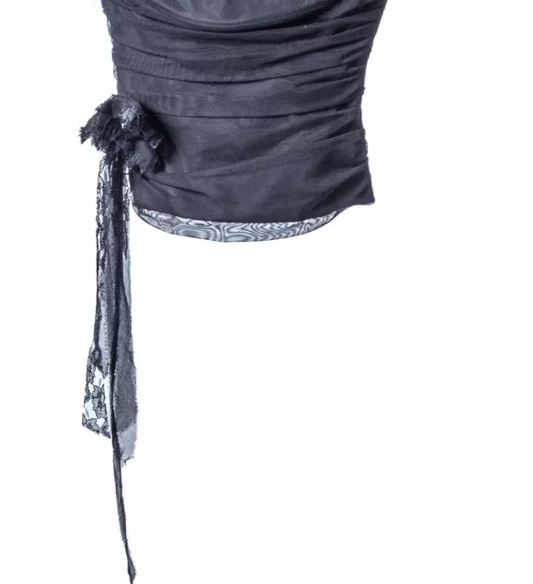 BCBGMaxAzria black corset with lace and rhinestone straps, size 2 2