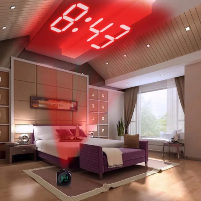 Réveil Digitale Écran Multifonction LCD Horloge Numérique De Projection LED