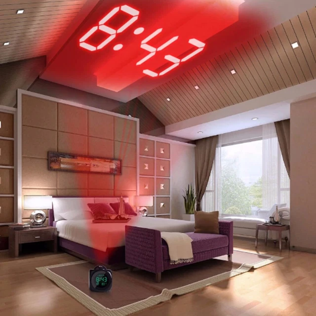 Réveil Digitale Écran Multifonction LCD Horloge Numérique De Projection LED