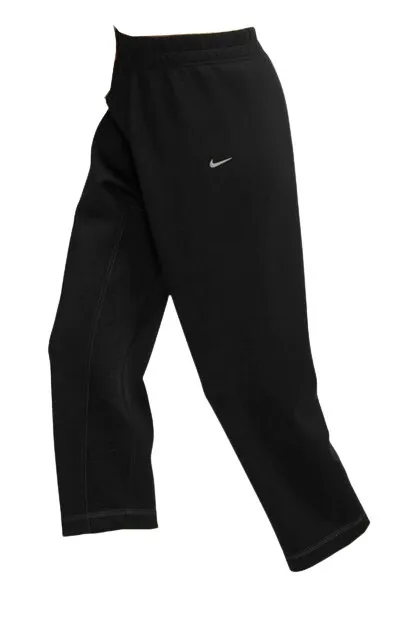 NIKE PRO Wide Leg Jogger Pants Dri Fit Stretch Womens LARGE Black White Stitch