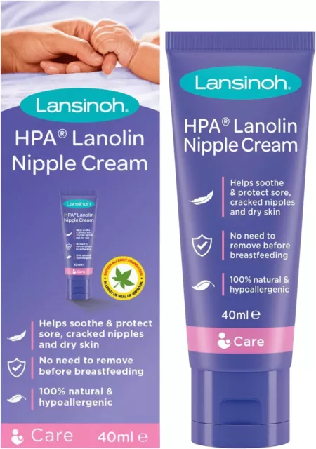 Lansinoh HPA Lanolin Nipple Cream for sore nipple cracked skin 100% natural