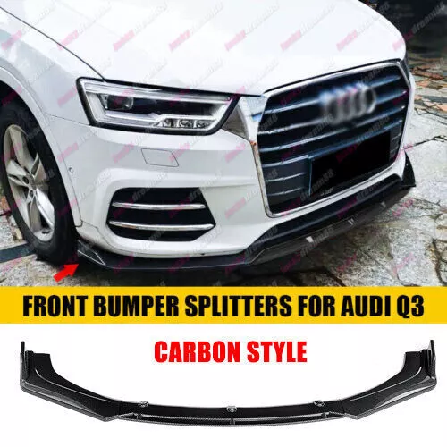 Per Audi Q3 RS Q3 2011-2018 Spoiler paraurti anteriore labbro Carbon Nero