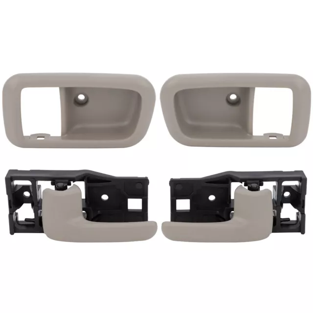 Interior Door Handle & Bezel Rear Driver Passenger For Toyota Tundra Set/2 Gray