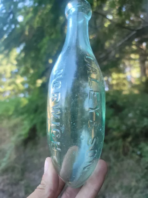 1880s Blob Top Norwich Torpedo Mineral Water☆Old Caley & Son English Soda Bottle