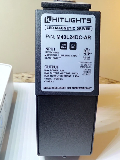 NEW 24V HitLights LED Driver 40W Dimmable Magnetic Transformer M40L24DC-AR
