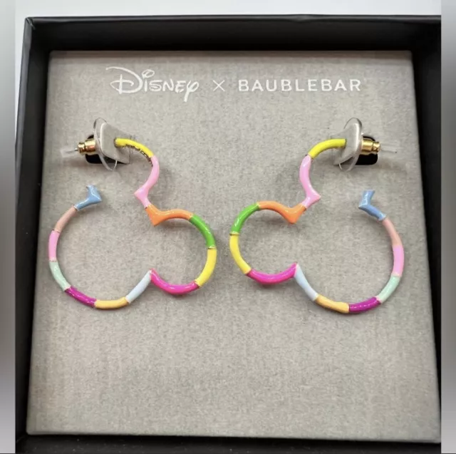 NEW Disney X Baublebar Mickey Mouse Outline Multi Color Earrings