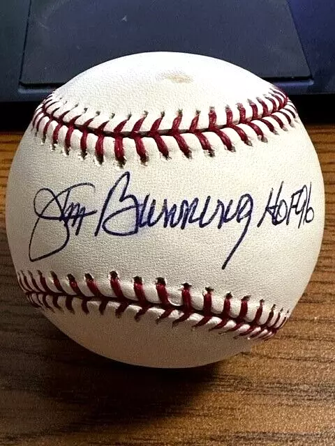 JIM BUNNING SIGNED AUTOGRAPHED OML BASEBALL!  Phillies, Tigers!  "HOF 96"!