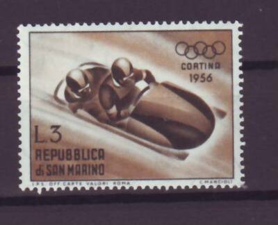 FRANCOBOLLI San Marino 1955 Giochi Olimpici Invernali Cortina 3 Lire SAS430 