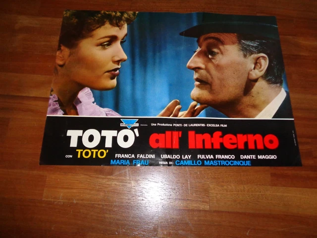 Affiche Originale Vintage Du Film "Toto All'inferno" (Mastrocinque) - Affiche Cinéma Italien - État Correct