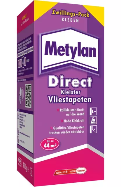 Metylan Direct Tapetenkleister 400 g für Vliestapete Zwillingspack von Henkel
