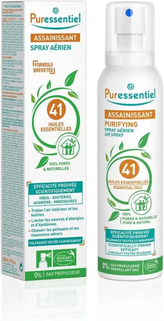 - Spray Aérien Assainissant Aux 41 Huiles Essentielles - Efficacité Prouvée Cont