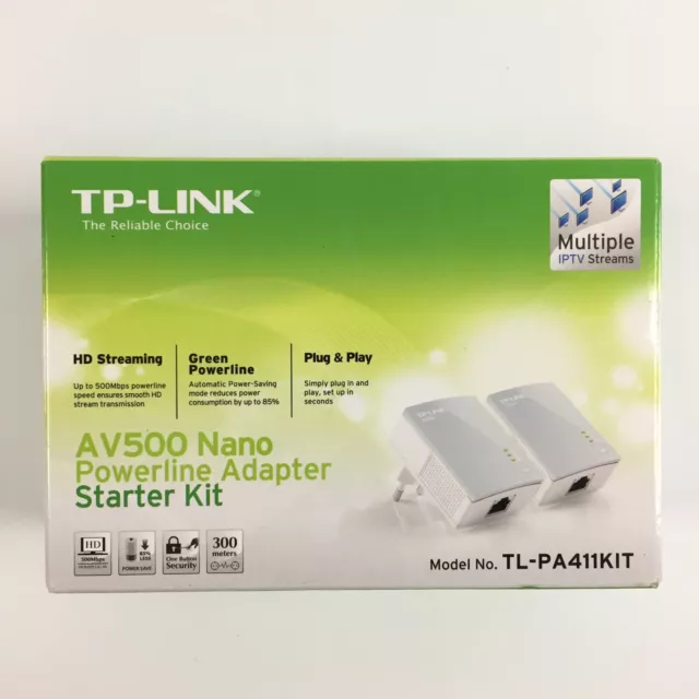 Lot 2 Prise Adaptateurs CPL TP-Link TL-PA411Kit AV500 Nano / 500 Mbps TL-PA411