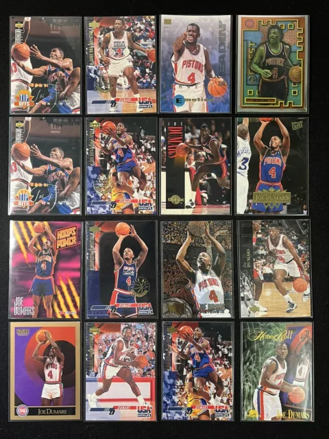 Joe Dumars 16 Cards Multi Year Detroit Pistons Lot Vintage