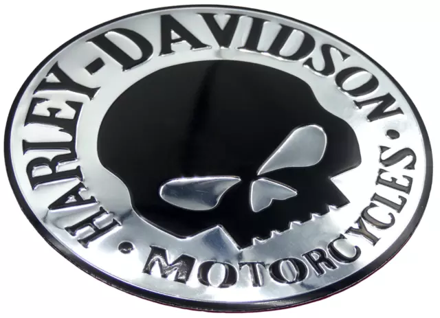 3.5" Harley Davidson Skull Emblem Motorcycle Decal Gas Fuel Tank Badge 1pc