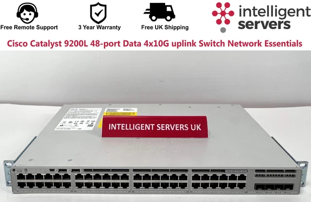 CISCO CATALYST C9200L-48T-4X-E 48 port 4x10G uplink Switch Network ...