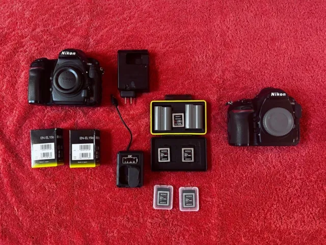 Nikon D850 DSLR Camera Bodies - 2 Plus accessories. Batteries, chargers, XQDs