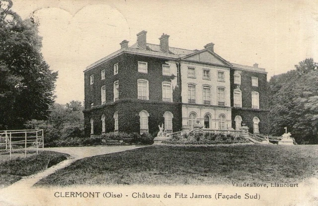 H27 / Dept 60 Cpa Clermont Chateau De Fitz James Voyagee Voir Dos