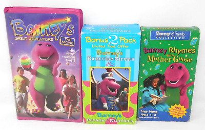 BARNEY VHS LOT - Rhymes w/Mother Goose - Great Adventure - Circus ...