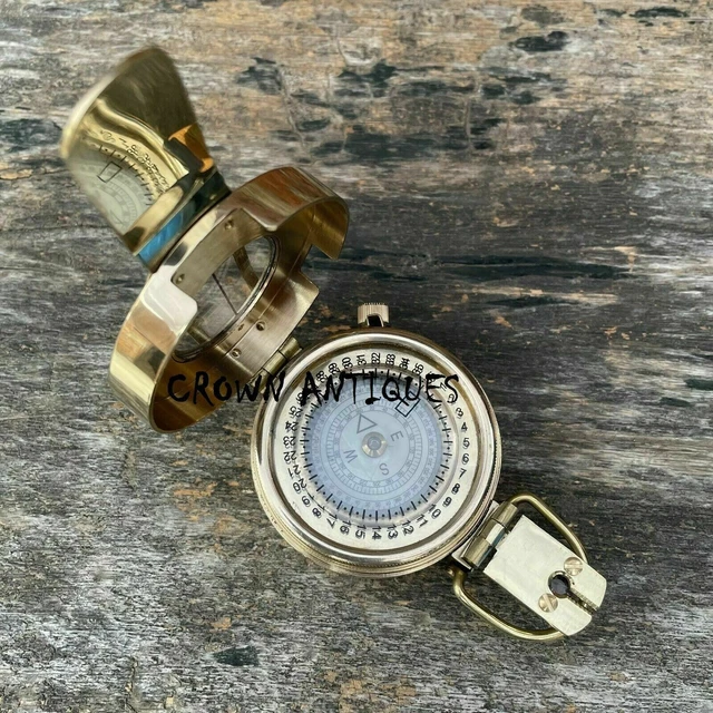 Boussole De Poche En Laiton Massif Brunton - Diamètre 7,6 Cm - Style Vintage, Pour Collection Ou Utilisation Terrain