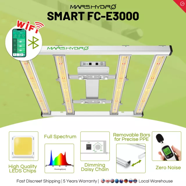 Mars Hydro Smart FC-E3000 300W LED Grow Light Full Spectrum Hydroponic Indoor 2