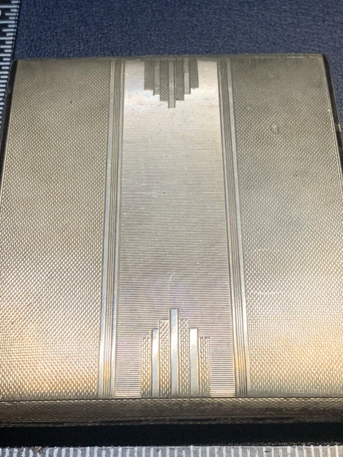 Antique Sterling Silver Cigarette Case. 1936.  139 g
