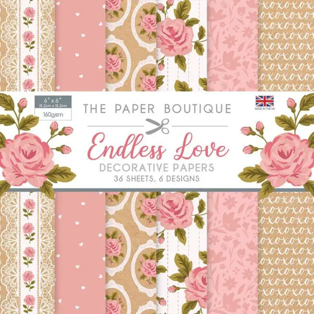 Paper Boutique Endless Love 6""x 6"" Papierpad Valentinstag Mütter Tag Kartenherstellung