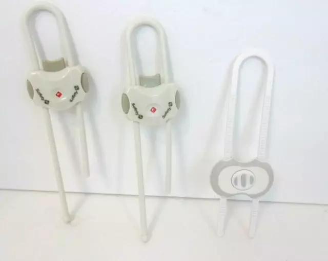 Seguridad 1er Niño Bebé Gabinete A Prueba Cerraduras Deslizantes Blanco Lote de 3 EN STOCK AHORA