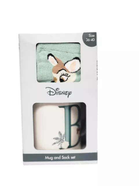 Bambi and Thumper Damen Geschenkset Keramik Kaffeetasse & Einheitsgrößensocken Neuheit 2