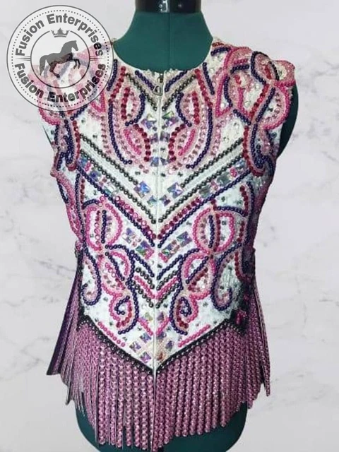 Women's Western Showmanship Show Vest Blouse, Rodeo Pageant Queen, Stitch able