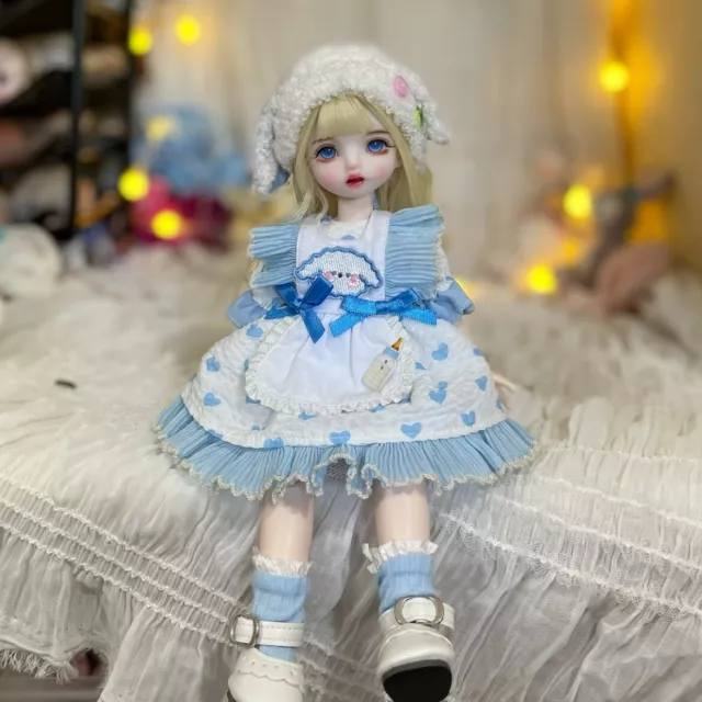 New Full Set 1/6 BJD Doll Ball Jointed Girl Dolls Eyes Clothes Makeup Toys Gift