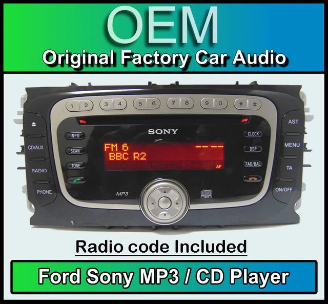 FORD SMAX CD MP3 player, Ford Sony car stereo head unit with radio