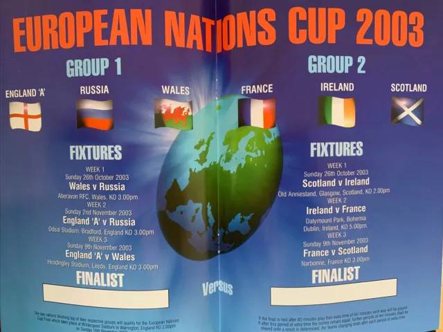 Rugby League European Nations Cup Programme Official Souvenir Guide 2003 2