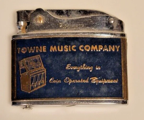 VINTAGE 1950s TOWNE MUSIC COMPANY Lighter by RONSON NESOR "Everything in Coin-Op
