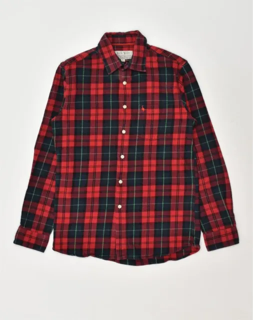 JACK WILLS Mens Flannel Shirt Small Red Plaid Cotton AL69