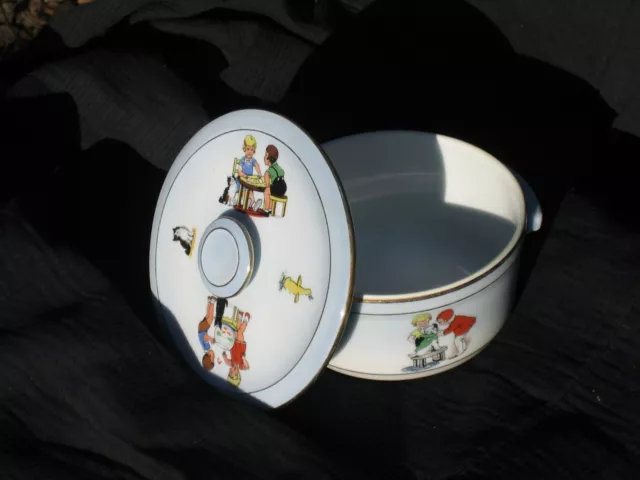 Ancienne terrine en aluminite FRUGIER Porcelaine de Paris Personnages enfants