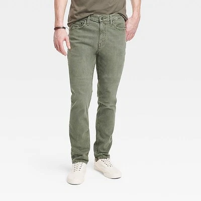 Men's Lightweight Colored Slim Fit Jeans - Goodfellow & Co Light Green 42x34