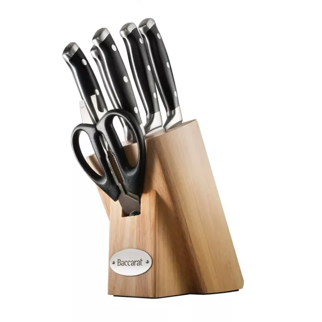 Baccarat Artisan Licht 7 Piece Knife Block Brand New