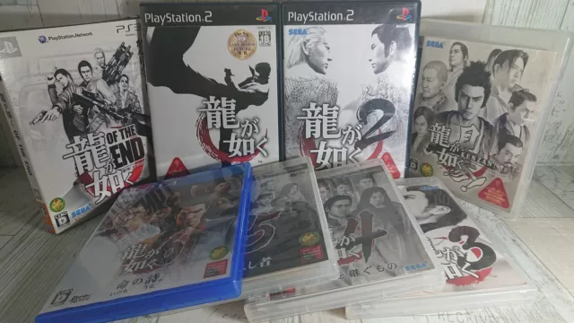 YAKUZA Ryu ga Gotoku of The end etc. Set of 8 Playstation PS2+3+4 SEGA USED Game