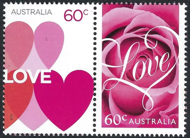 2014 Australia SG#4126/7 Greetings Stamps Romance joined pair mint MUH MNH