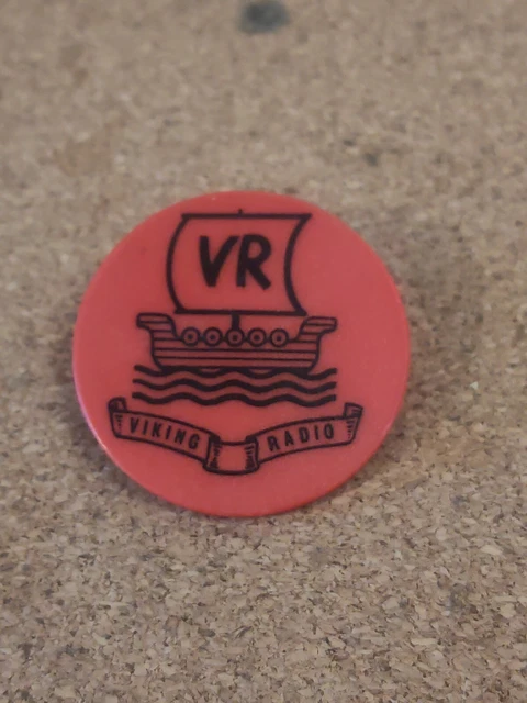 RARE VINTAGE Viking Radio BADGE UK 1970s BBC ILR FM Yorkshire Lincolnshire